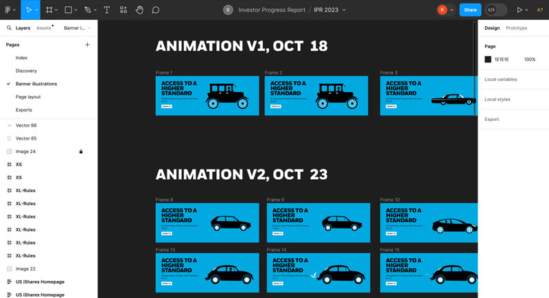 Screenshot of design work starting on Figma
