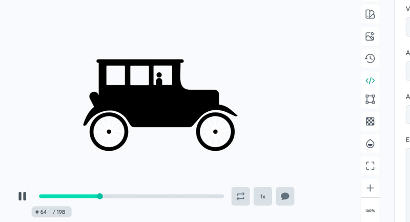 Screenshot of previewing on lottie