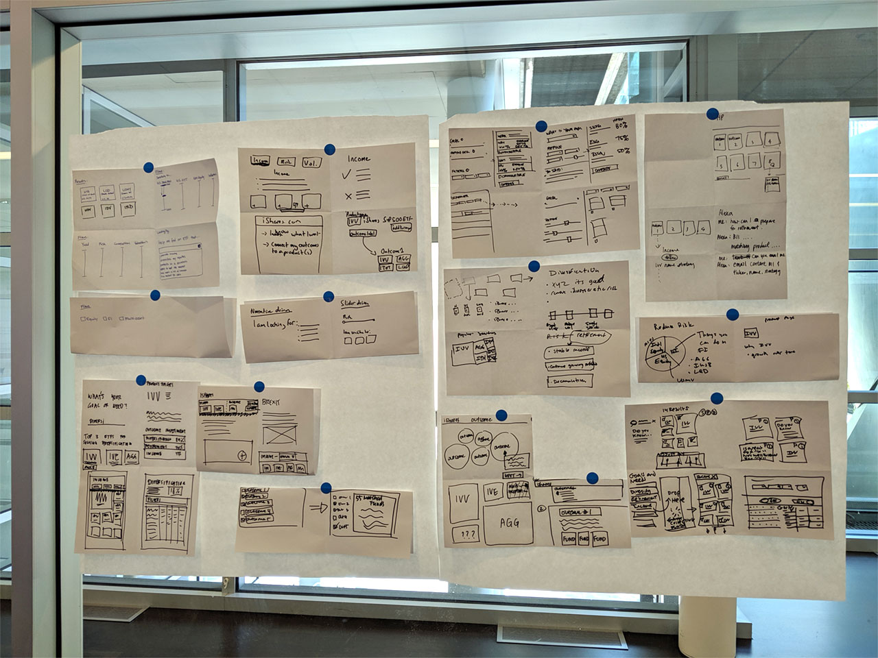 Ideation sketches of solutions